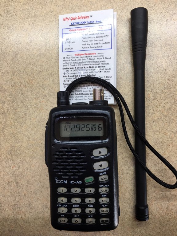 Icom IC-A5 Aircraft handheld transceiver. | RadioReference.com Forums