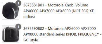 APX 6000 7000 8000 (NOT XE) KNOB Set