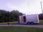 K0GQ Field Day 2011, CW shack, with tower and dipole.jpg